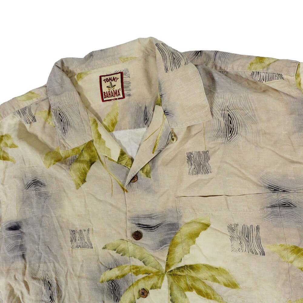 Tommy Bahama Vintage Silk Floral Leaf Hawaiian Button Up Camp Shirt Large